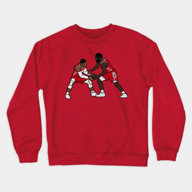 Russell Westbrook Fights James Harden for the ball - Houston Rockets NBA Crewneck Sweatshirt by xavierjfong